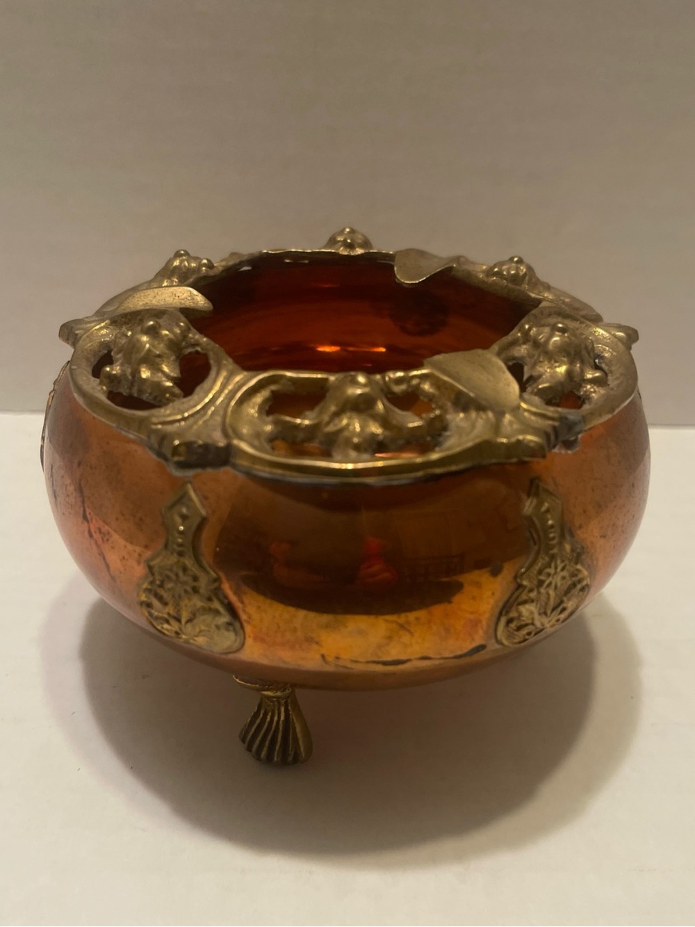 Vi rage Ornate Copper and Brass Accent Bowl ashtray